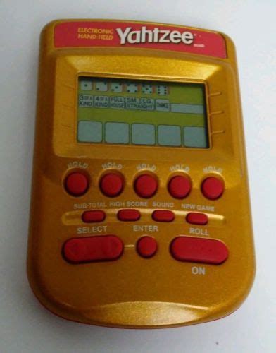 Yahtzee Hand Held Electronic Game Original 2002 Gold Amp Red Tested And