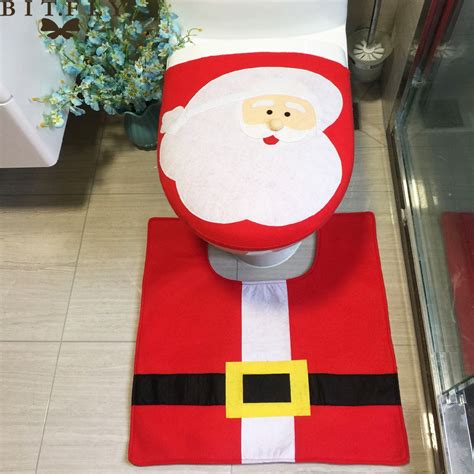 bitfly santa claus toilet seat cover new year christmas bathroom decoration christmas home