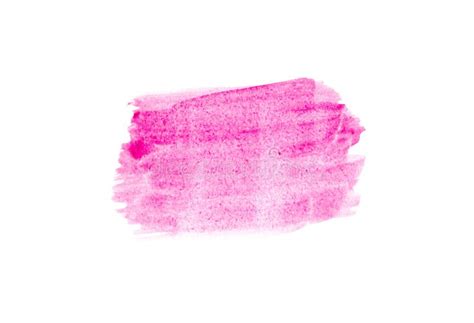 Light Pink Smear Of Acrylic Paint Isolated On White Background