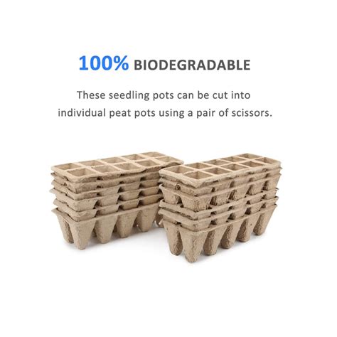 Growneer Peat Pots Seed Starting Trays 120 Cell Biodegradable Seedlin