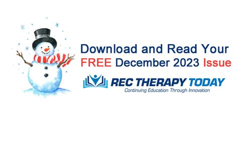 Download And Read Your Free December 2023 Issue Of Rec Therapy Today