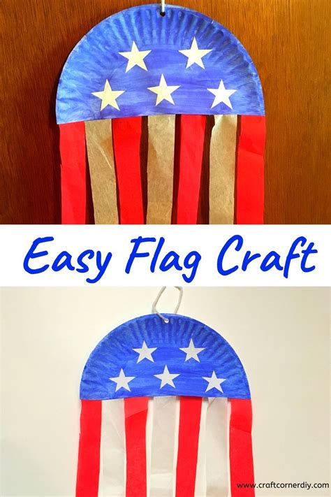Easy Paper Plate Flag Kids Craft Flag Crafts Fourth Of July Crafts