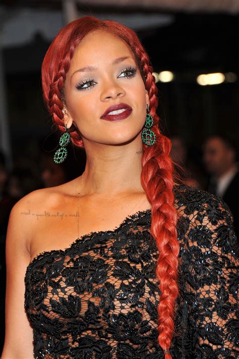 Rihanna Wore Burgundy Box Braids To Fenty Pop Up In New
