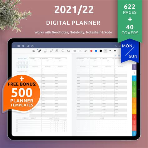 Free Digital Planner 2021 For Goodnotes Notability Xodo