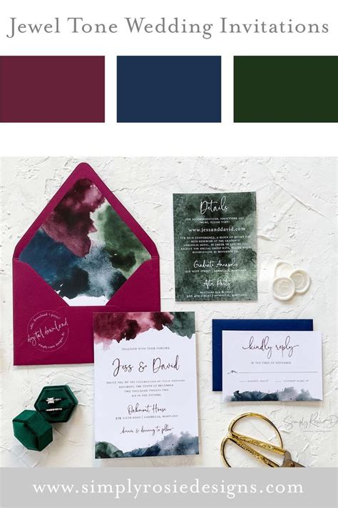 Jewel Tone Wedding Invitations in 2023 | Jewel tone wedding invitations
