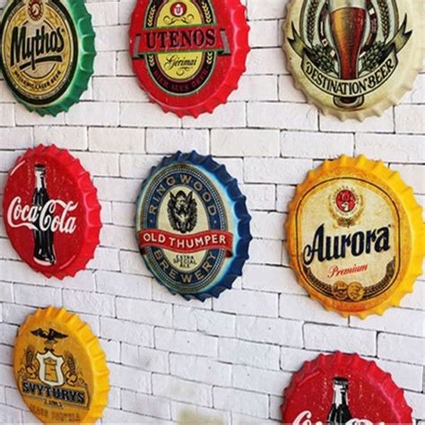 Retro Tin Metal Beer Bottle Caps Sign Poster Plaque Bar Pub Club Wall