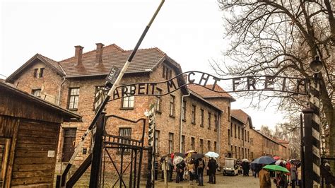Auschwitz Memorial Shares Photos Of People Walking On Train Track