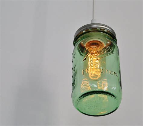 Mason Jar Pendant Lamp Upcycled Hanging Lighting Fixture Etsy