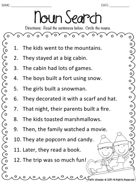 First Grade Grammar Worksheets