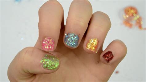 Five Easy Glitter Nails Youtube