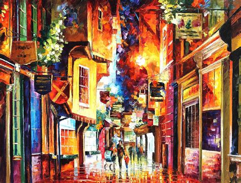 In The Streets Of London Palette Knife Oil Painting On Canvas By