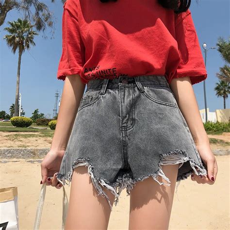 Casual Jeans Shorts Women Sexy Denim Ripped High Waist Shorts Summer