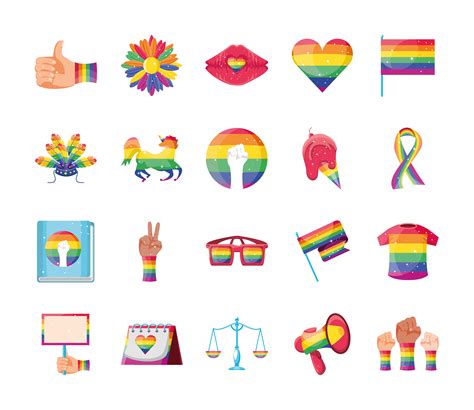 Lgbt Pride Set Of Icons 1241200 Vector Art At Vecteezy