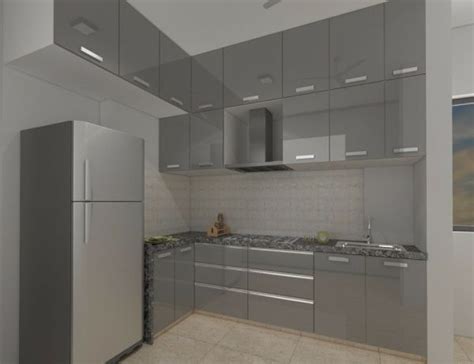 If your kitchen is open, airy, and full of natural light, add contrast with a bold color for the cabinets. Grey Theme in L - Shaped Modular Kitchen - GharPedia | Kitchen furniture design, Kitchen ceiling ...