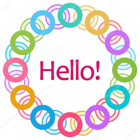 Hello Text Colorful Rings Circular — Stock Photo © Ileezhun 111108710