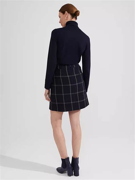 Hobbs Adley Check Mini Skirt Navycamel At John Lewis And Partners