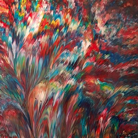 Alexandra Romano Psychedelic Sea Painting Acrylic On Canvas For