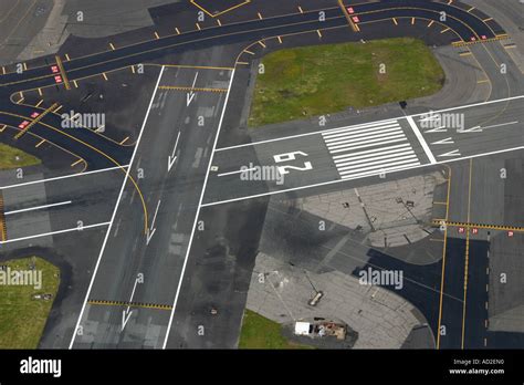 Aerial View Of Runway Intersection At Newark Liberty International