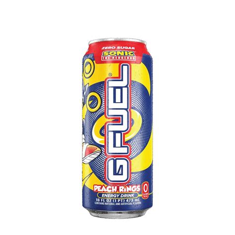 G Fuel Sonic The Hedgehog Peach Rings Energy Drink 16oz Usafoods
