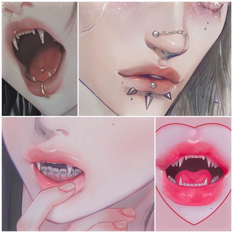 烏帽子𓂀眇眼🦦 On Twitter Anime Lips Vampire Art Lips Drawing