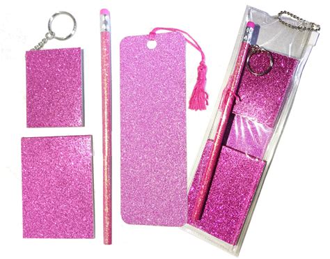 Low Cost Ts Pink Glitter Stationery T Set 5 Pieces Free