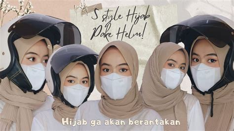 5 Tutorial Hijab Pashmina Plisket Pake Helm Dan Pake Masker By Oneda