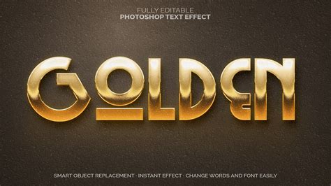 Artstation 3d Golden Psd Fully Editable Text Effect Layer Style Psd