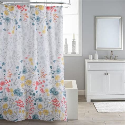 M Moda At Home Enterprises Ltd Wildflower Fabric Shower Curtain 205930