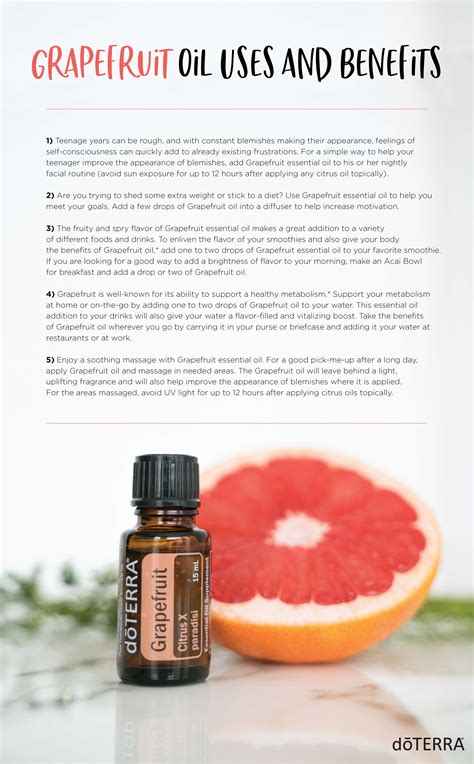 Grapefruit Oil Uses And Benefits Doterra Essential Oils Grapefruit