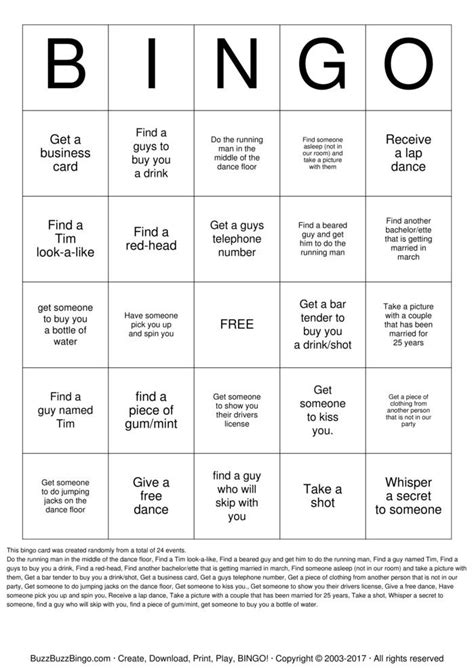 Bachelorette Party Bingo Cards To Download Print And