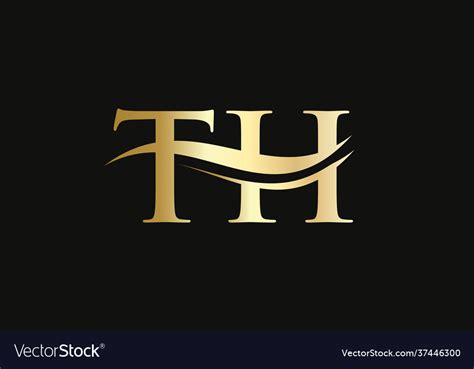 Initial Monogram Letter Th Logo Design Th Letter Vector Image