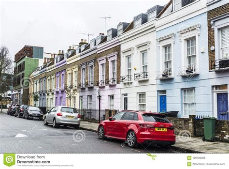 Residential Neighborhood Of Townhouses In London England Unite
