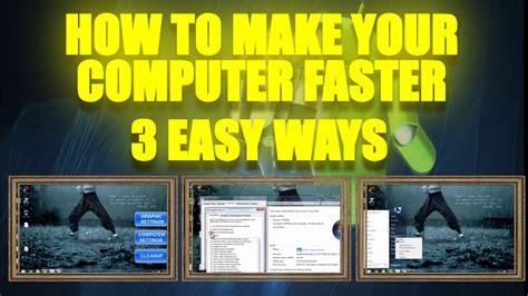 I personally do not like making use of computers that take forever to respond to instructions but with multitasking between different applications on a single if you follow the steps correctly till the end, you will have a faster and more efficient computer to work with. How To Make Your Computer Faster - Windows 7 - 3 Easy Ways ...