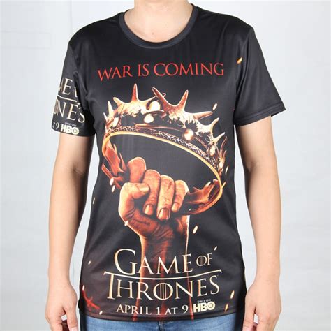 Game Of Thrones 3d T Shirts Men Skull Hobbits T Shirt Mens Tshirt O