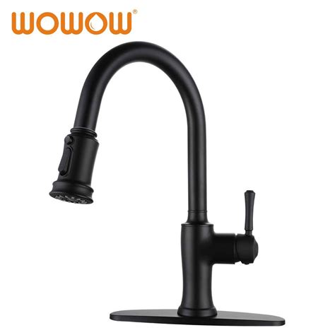 Connecting the faucet adapter to faucets with internal threads insert the 2 screens, the thin washer from the end of the faucet. WOWOW Matte Black Kitchen Mixer Taps in 2020 | Kitchen ...