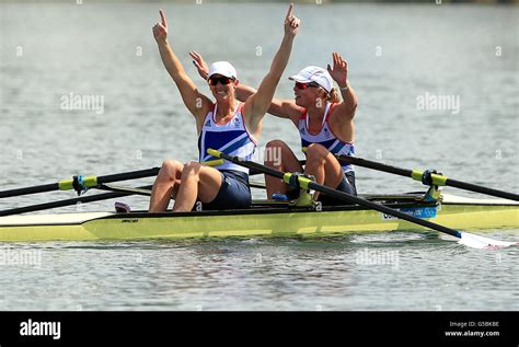 Great Britains Katherine Grainger Left And Anna Watkins Celebrate