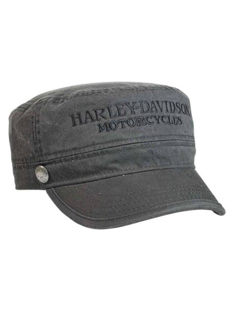 Harley Davidson Men S Hubcap Embroidered H D Painter S Cap Wash Black
