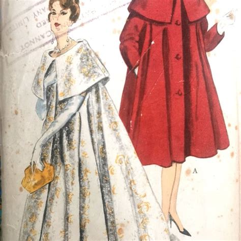 1950s Vintage Vogue Sewing Pattern Coat And Dress B32 Etsy