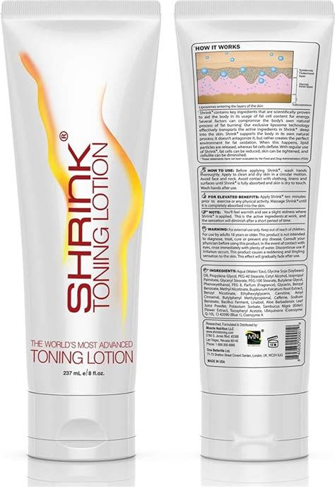 Shrink Toning Lotion Heat Activated Skin Tightening Cream For Body