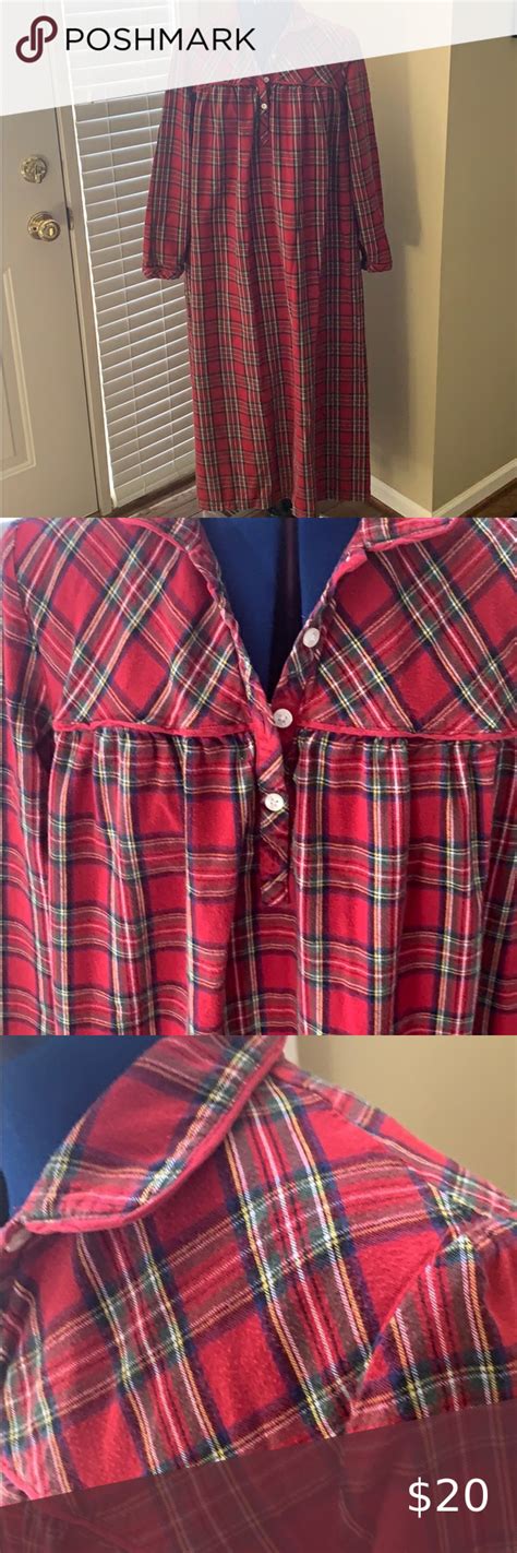 New Llbean ‘royal Stewart Plaid Flannel Nightgown Flannel Nightgown