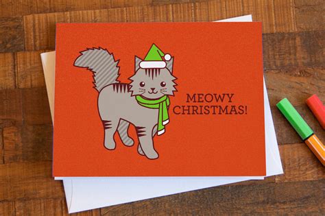 Cat Christmas Card Meowy Christmas Tinybeecards