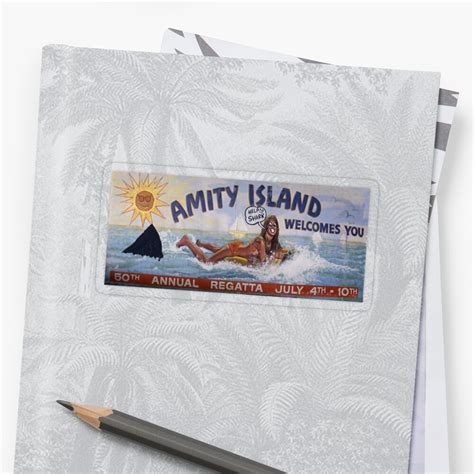 Welcome To Amity Island Sticker By Myronmhouse Redbubble