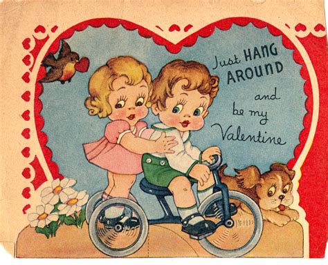 Vintage Valentines Day Card Retro Kids Rétro Cartes