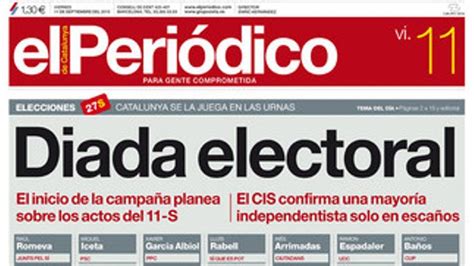 Diada Electoral En La Portada De El PeriÓdico De Catalunya