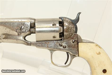 Civil War Antique Colt 1861 Navy 36 Cal Revolver Factory Engraved With