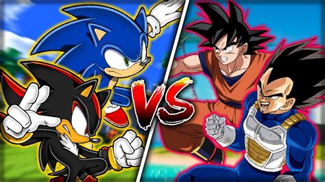 Goku And Vegeta Vs Sonic And Shadow Sprite Animation Youtube