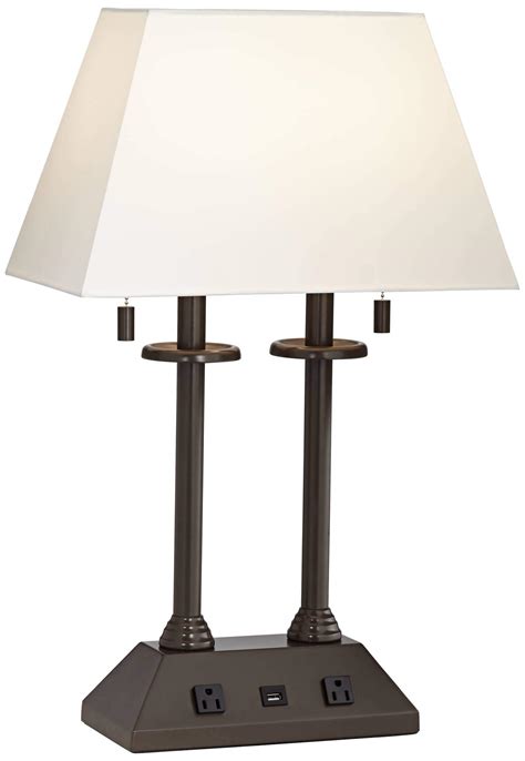 Charlton Traditional Desk Table Lamp With Hotel Style Usb And Ac Power
