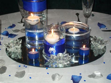 Royal Blue And Silver Wedding Centerpieces