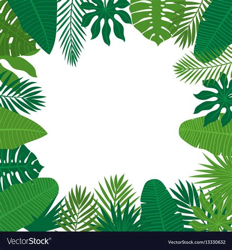 Abstract Background With Tropical Leaves Jungle Vector Image
