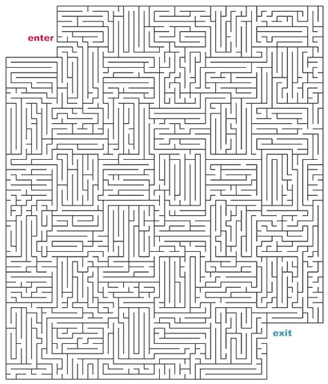 Printable Difficult Mazes